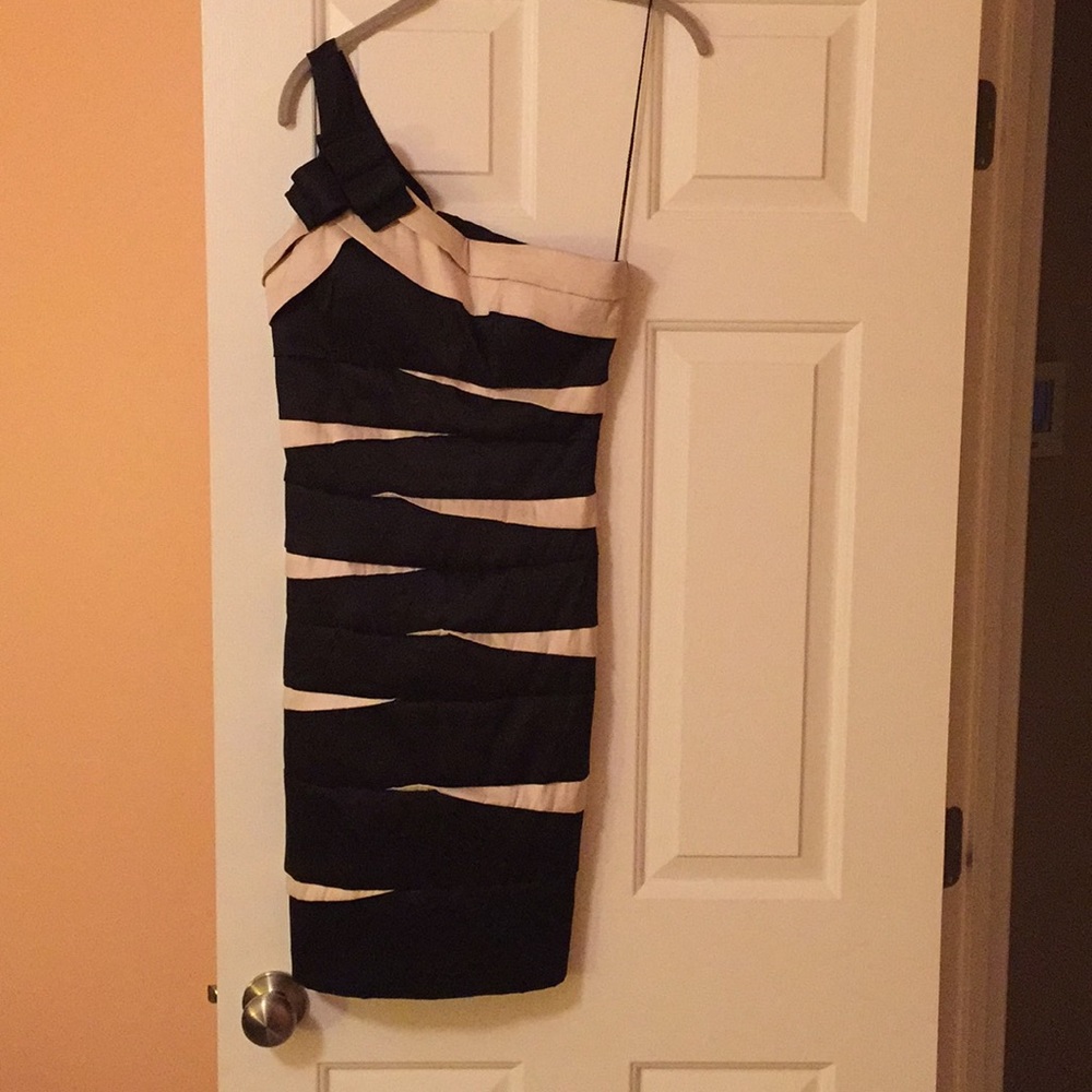 Black and off white cocktail dress